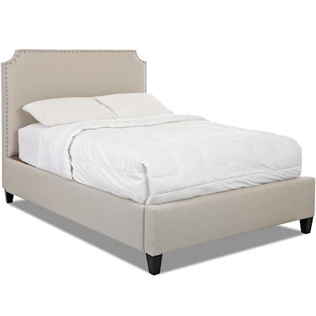 King Upholstered Bed with Nail Head Trim